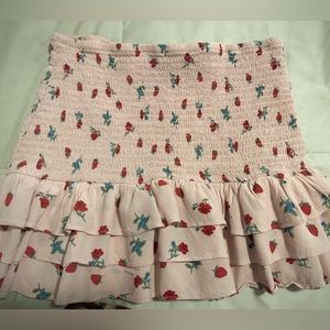 Forever 21 Girls Strawberry Print Tiered Skirt Size Kids 13/14